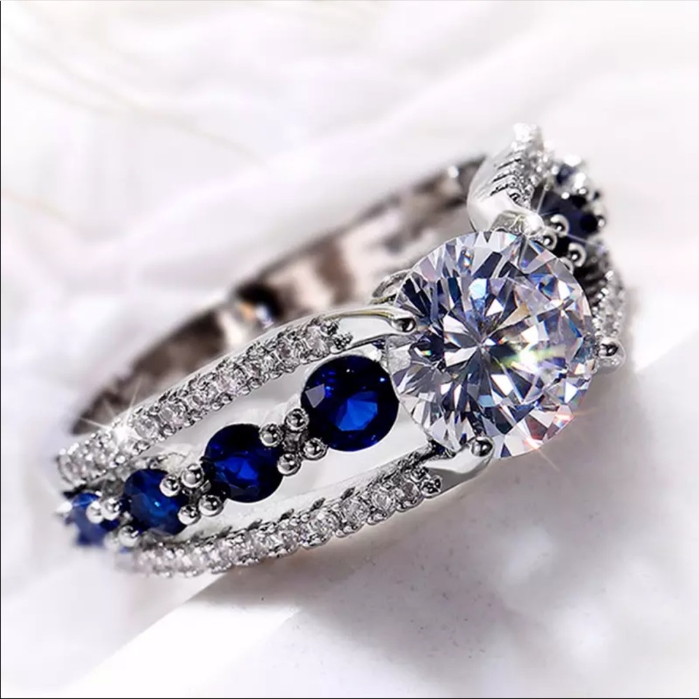 925 sterling silver bridal engagement  ring